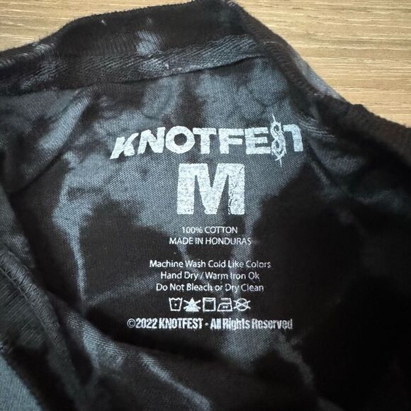 Knotfest Deathknot Long Sleeve Tee Shirt M Black Gray Green Tie-dye Slipknot - Picture 3 of 5